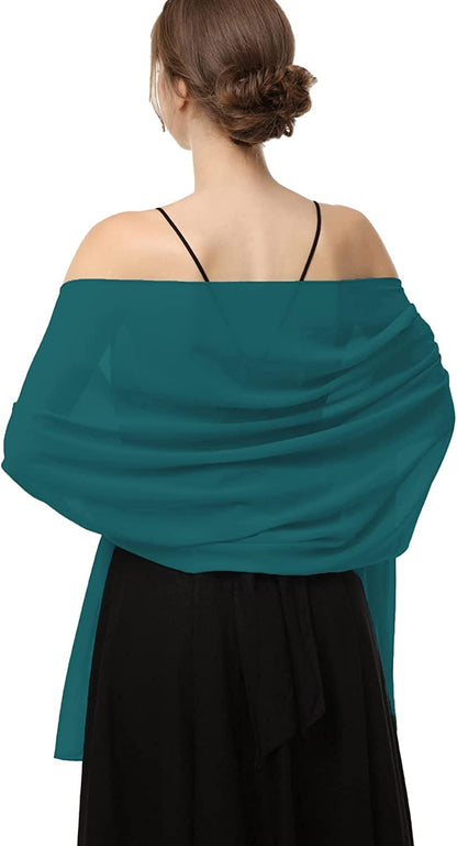 Chiffon Shawls Scarves Wraps for Bridal Wedding Party Evening Dress and Special Occasion Dresses Apparel & Accessories > Clothing Accessories > Scarves & Shawls Baoqiya Tealgreen Length(79") * Width(29") 