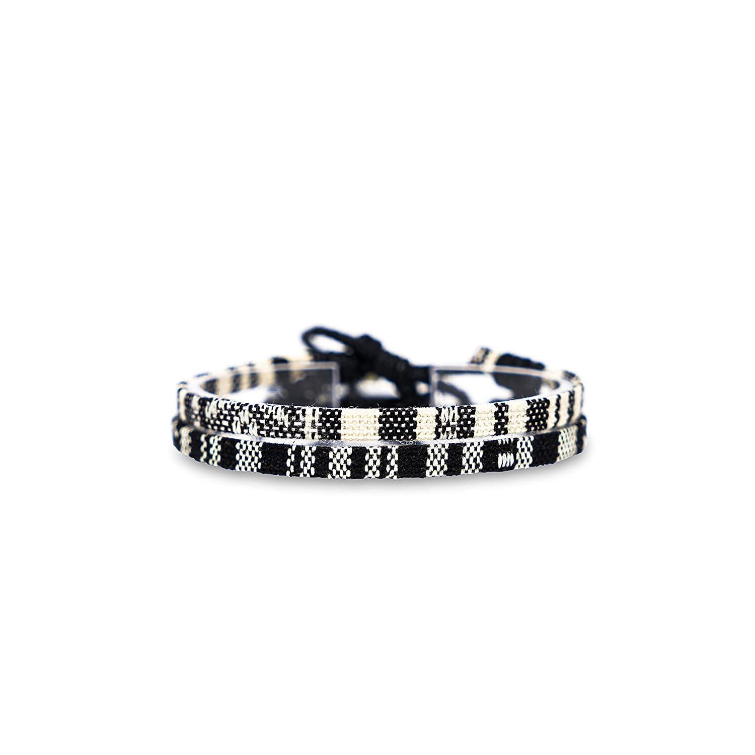 Surfer Beach Bracelet Set Men & Women - Braided Boho Summer Bracelets - Handmade Festival Jewelry - 100% Waterproof & Adjustable - Friendship Gift - Ethnic Hippie Style (Black & Ruby Red) Apparel & Accessories > Jewelry > Bracelets Made by Nami Black & White  