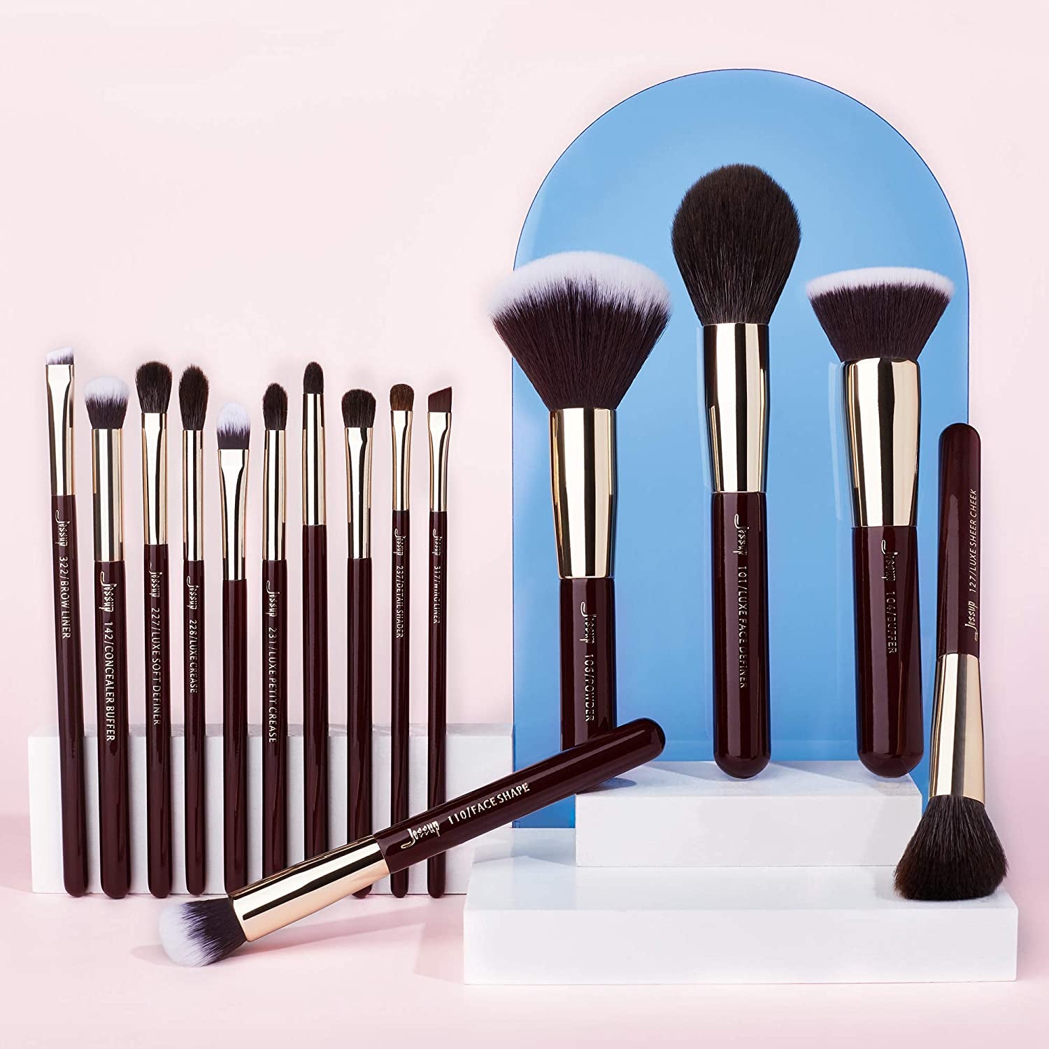 Jessup 15Pcs Makeup Brushes Make up Tool Kit Beauty Professional Eyeshadow Power Lipstick Blending Cheeck Cosmetic Brushes Set Zinfandel T283 Health & Beauty > Personal Care > Cosmetics > Cosmetic Tools > Makeup Tools Jessup   