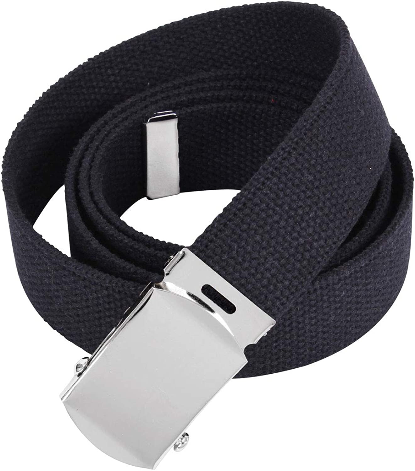 Men'S Black-Chrome 44'' Military Web Belts Apparel & Accessories > Clothing Accessories > Belts Rothco   