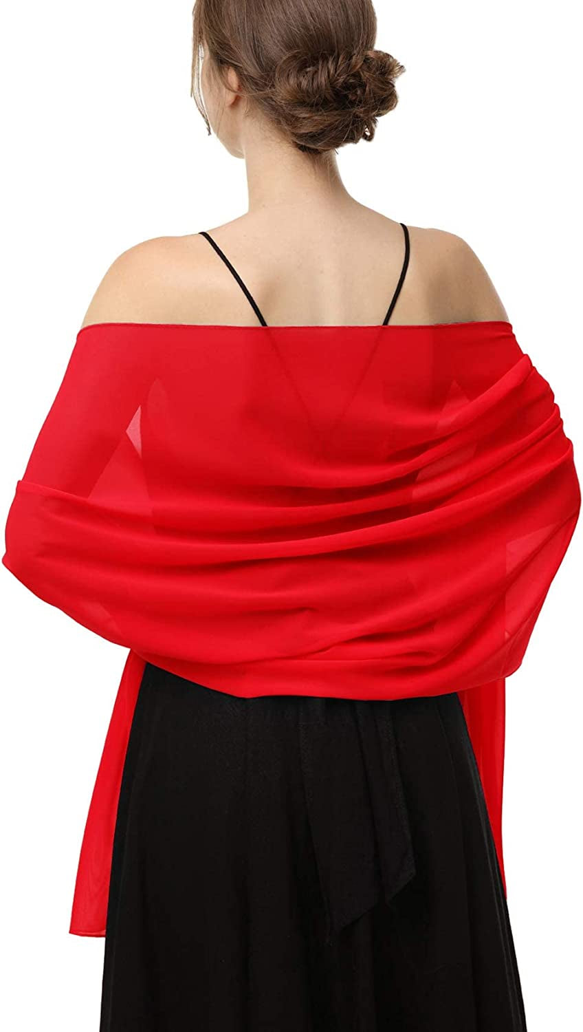 Chiffon Shawls Scarves Wraps for Bridal Wedding Party Evening Dress and Special Occasion Dresses Apparel & Accessories > Clothing Accessories > Scarves & Shawls Baoqiya Red Length(79") * Width(29") 