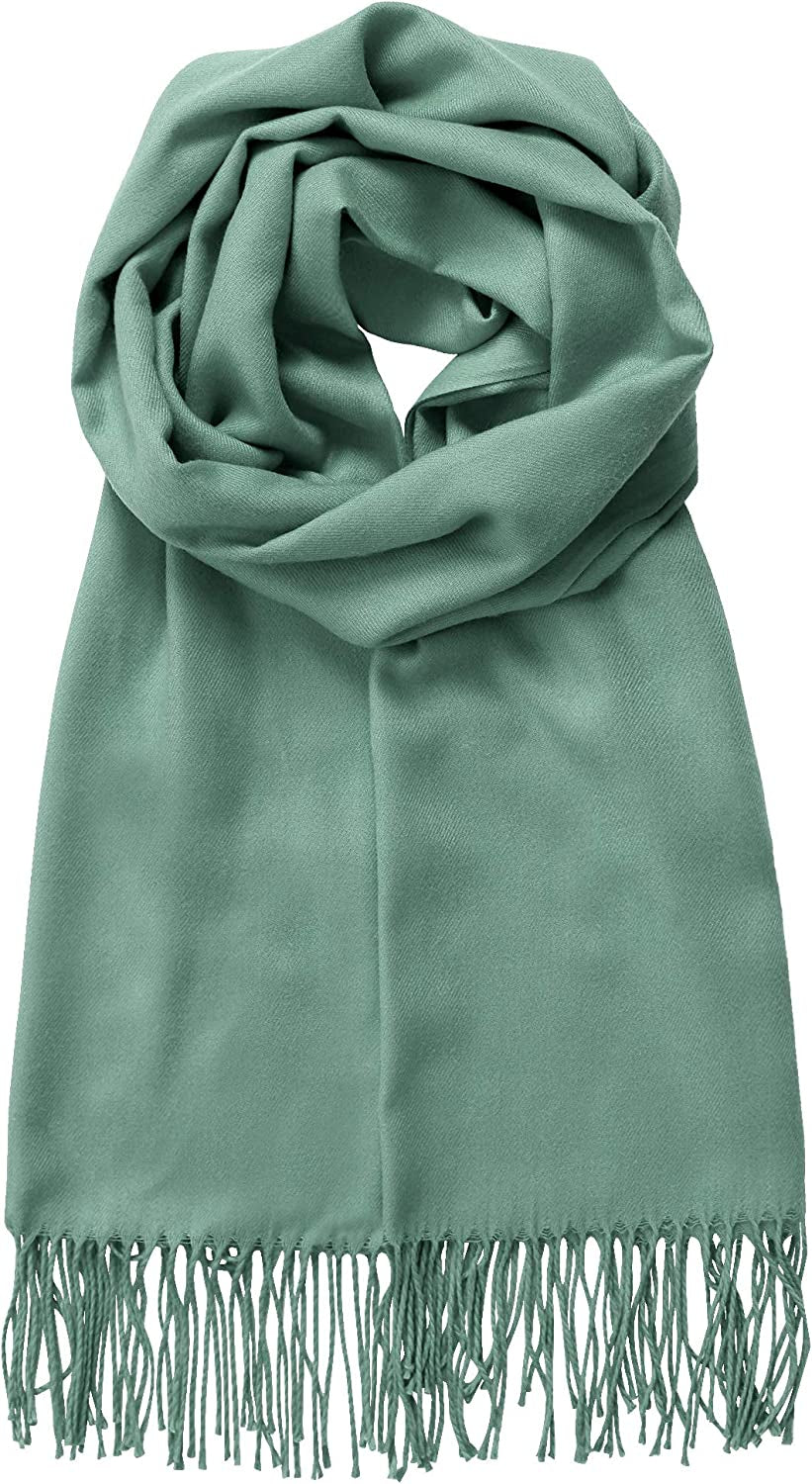 Made by Johnny Unisex Large Lightweight Soft Silky Real Cashmere Shawl Wrap Scarf Apparel & Accessories > Clothing Accessories > Scarves & Shawls Made By Johnny Wsk2091_sage One_Size 