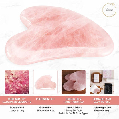 GUASHAPE Gua Sha Facial Tools, Face Stone, Natural Rose Quartz Gua Sha Stone, Guasha Tool for Face Sculpting, Shaping, Reduce Puffiness, Tension Relief, Gua Sha Massage Tool for Face, Eyes and Body Health & Beauty > Personal Care > Cosmetics > Cosmetic Tools > Skin Care Tools GUASHAPE   