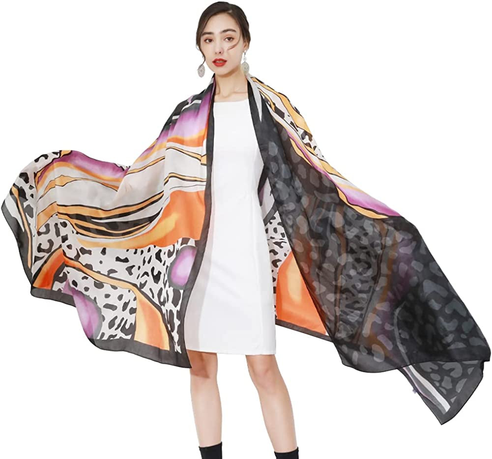 DANA XU Long Silk Fashion Oblong Floral Oversize Soft Scarf Wedding Shawls Beach Wraps Bandana Scarves for Women Apparel & Accessories > Clothing Accessories > Scarves & Shawls DANA XU 39 Multicolor  