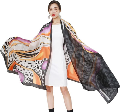 DANA XU Long Silk Fashion Oblong Floral Oversize Soft Scarf Wedding Shawls Beach Wraps Bandana Scarves for Women Apparel & Accessories > Clothing Accessories > Scarves & Shawls DANA XU 39 Multicolor  