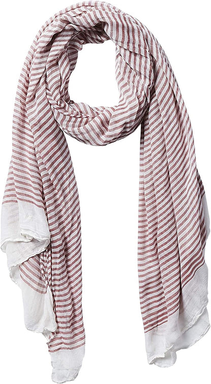Hadley Wren Women'S Lightweight Summer Insect Shield Scarf Apparel & Accessories > Clothing Accessories > Scarves & Shawls Hadley Wren Stripe Red  
