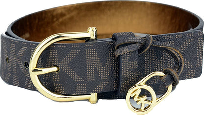 Michael Kors Women'S Mk Signature Monogram Logo Wide Belt Apparel & Accessories > Clothing Accessories > Belts Michael Kors Brown X-Large 