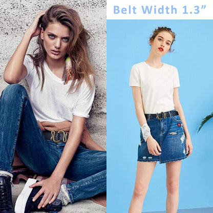Belts for Women,Women Fashion Leather Belt for Dress with Snake Belt Buckle Apparel & Accessories > Clothing Accessories > Belts taffeta alley   