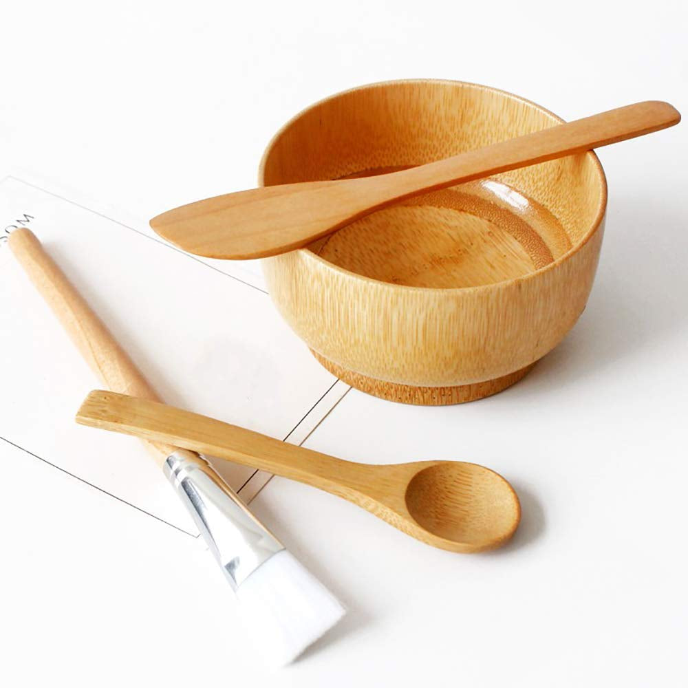 DIY Facemask Mixing Tool Sets 6 in 1 Face Mask Mixing Bowl Set Clay Mask Mixing Set Bamboo (Mask Bowl+Spatula+Brush+Spoon+ Wet Sponge+Makeup Headband) Health & Beauty > Personal Care > Cosmetics > Cosmetic Tools > Skin Care Tools BIRETDA   