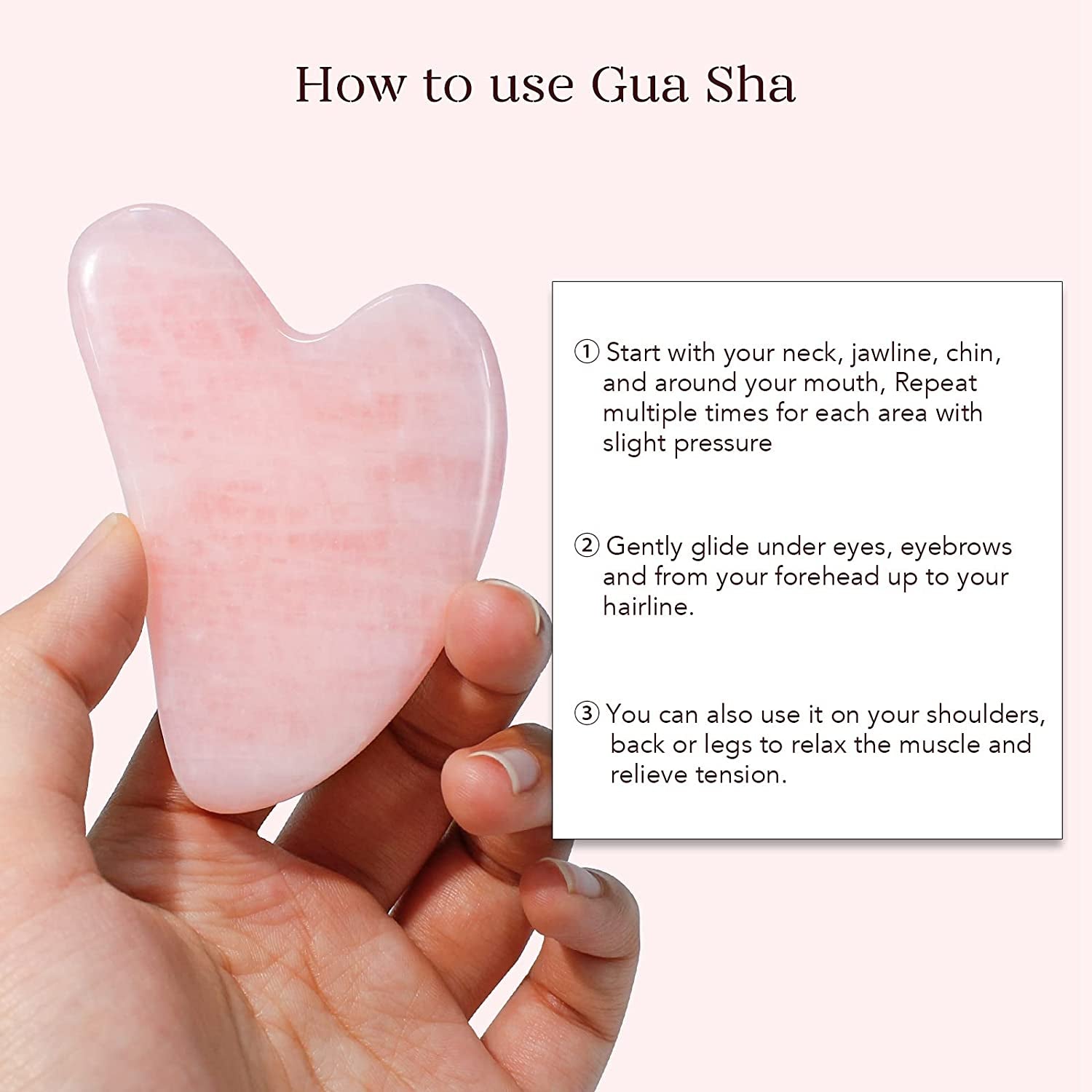 Jade Roller & Gua Sha, Face Roller, Facial Beauty Roller Skin Care Tools, BAIMEI Rose Quartz Massager for Face, Eyes, Neck, Body Muscle Relaxing and Relieve Fine Lines and Wrinkles Health & Beauty > Personal Care > Cosmetics > Cosmetic Tools > Skin Care Tools BAIMEI   