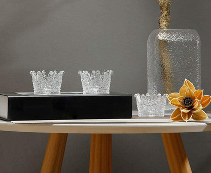 Vixdonos Crown Glass Tealight Candle Holder Set of 12 Clear Votive Candle Holders for Wedding, Party and Home Decor Apparel & Accessories > Jewelry > Anklets Vixdonos   