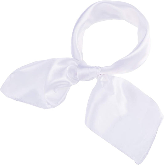 Satinior Silk like Scarf Square Scarf Satin Headscarf Neck Scarves Halloween Retro Costume Scarf for Women and Girls Apparel & Accessories > Clothing Accessories > Bandanas & Headties SATINIOR White 23.62 x 23.62 Inches 