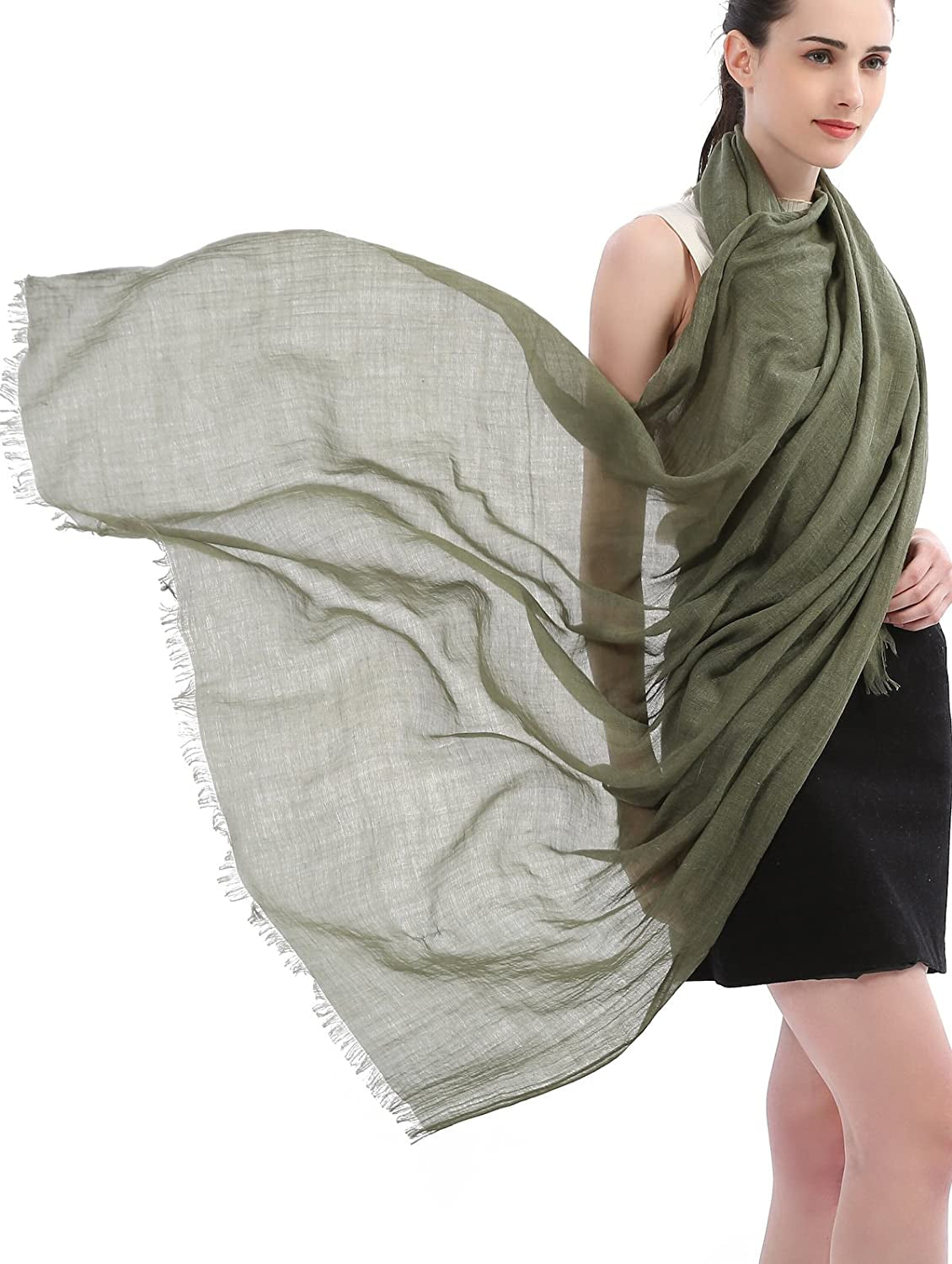 Premium Women Extreme Soft Scarf Wrap Shawl for Any Season, Super Size, Rich Color Choice Apparel & Accessories > Clothing Accessories > Scarves & Shawls kolumb Olive  