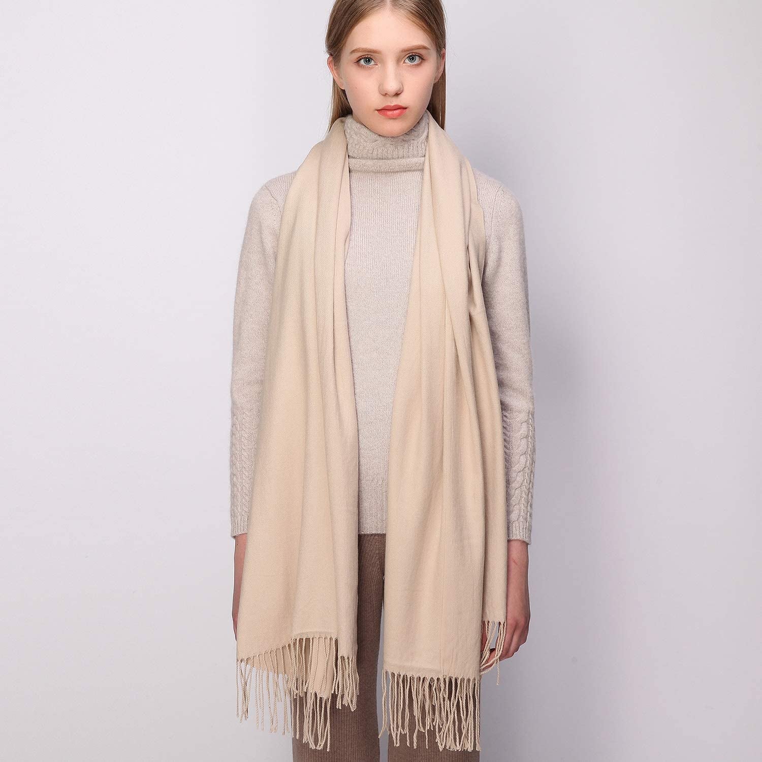 RIIQIICHY Women'S Scarf Pashmina Shawls and Wraps for Evening Dress Bridesmaid Wedding Bridal Winter Warm Long Large Scarves Apparel & Accessories > Clothing Accessories > Scarves & Shawls RIIQIICHY   