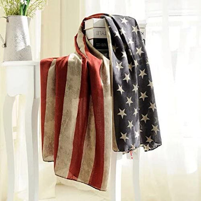 Vintage America Flag Scarf, Unisex Fashion Shawl Scarf, Infinity Shawl Scarf Apparel & Accessories > Clothing Accessories > Scarves & Shawls Tovip   
