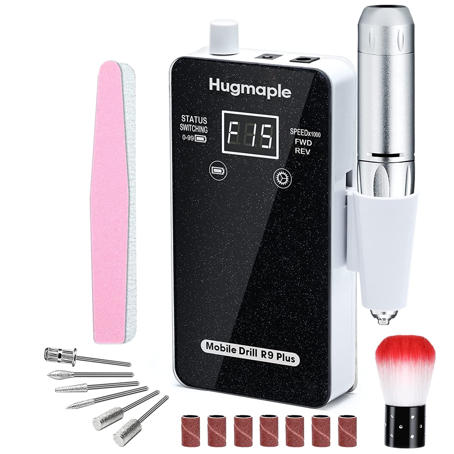 Professional Nail Drills Set for Acrylic Nails, 30000Rpm Electric Nail Drill Machine, Portable Nail Efile Drill Machine Manicure Pedicure Tools for Beginners and Salon Use (Gold) Health & Beauty > Personal Care > Cosmetics > Cosmetic Tools > Nail Tools HUGMAPLE Black  