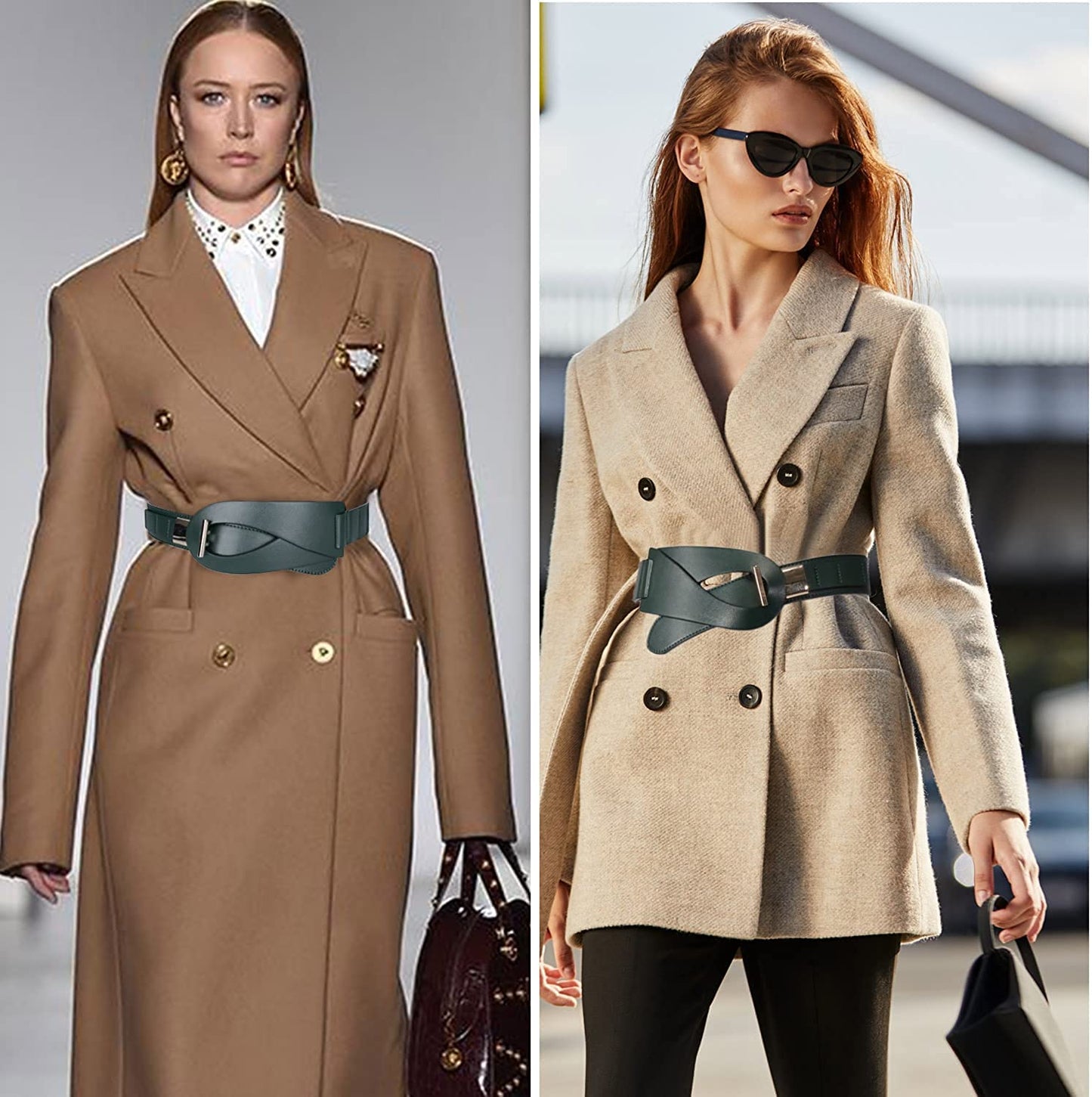 FIORETTO Dress Belts for Women, Wide Black Elastic Belt, Fashion Cinch Belt, Genuine Leather/Pu Leather Ladies Waist Belts Apparel & Accessories > Clothing Accessories > Belts FIORETTO   