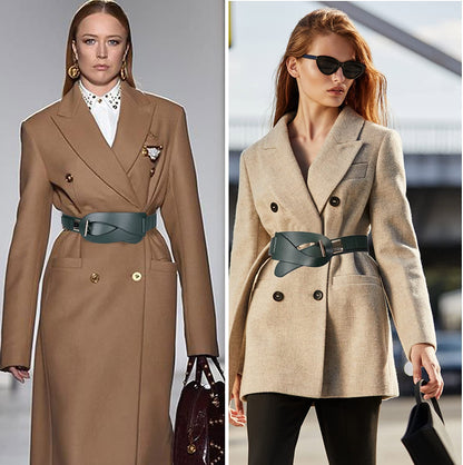 FIORETTO Dress Belts for Women, Wide Black Elastic Belt, Fashion Cinch Belt, Genuine Leather/Pu Leather Ladies Waist Belts Apparel & Accessories > Clothing Accessories > Belts FIORETTO   