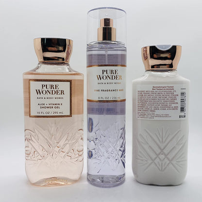 Bath & Body Works - Pure Wonder - 3 Pc Bundle Trio -Shower Gel, Fine Fragrance Mist and Super Smooth Body Lotion - Fall 2021 Health & Beauty > Personal Care > Cosmetics > Bath & Body Bath & Body Works   