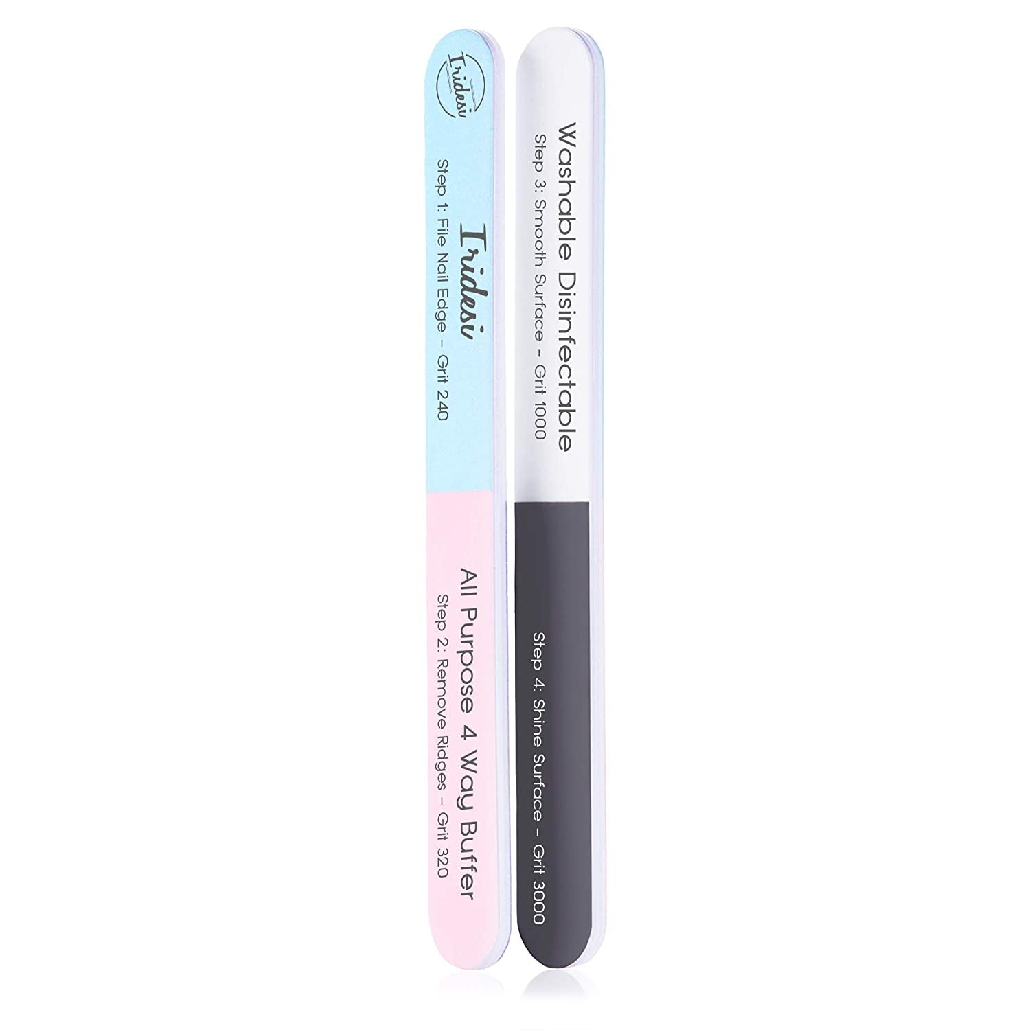 Iridesi 4 Way Finger Nail File and Buffer, Emery Boards for Natural Nails, 4 Fingernail Files in 1, Professional Filer Board and Shiners, 7 Inches Long, Salon Supplies Buffers Shine Kit, 12 Pack Health & Beauty > Personal Care > Cosmetics > Cosmetic Tools > Nail Tools Iridesi   