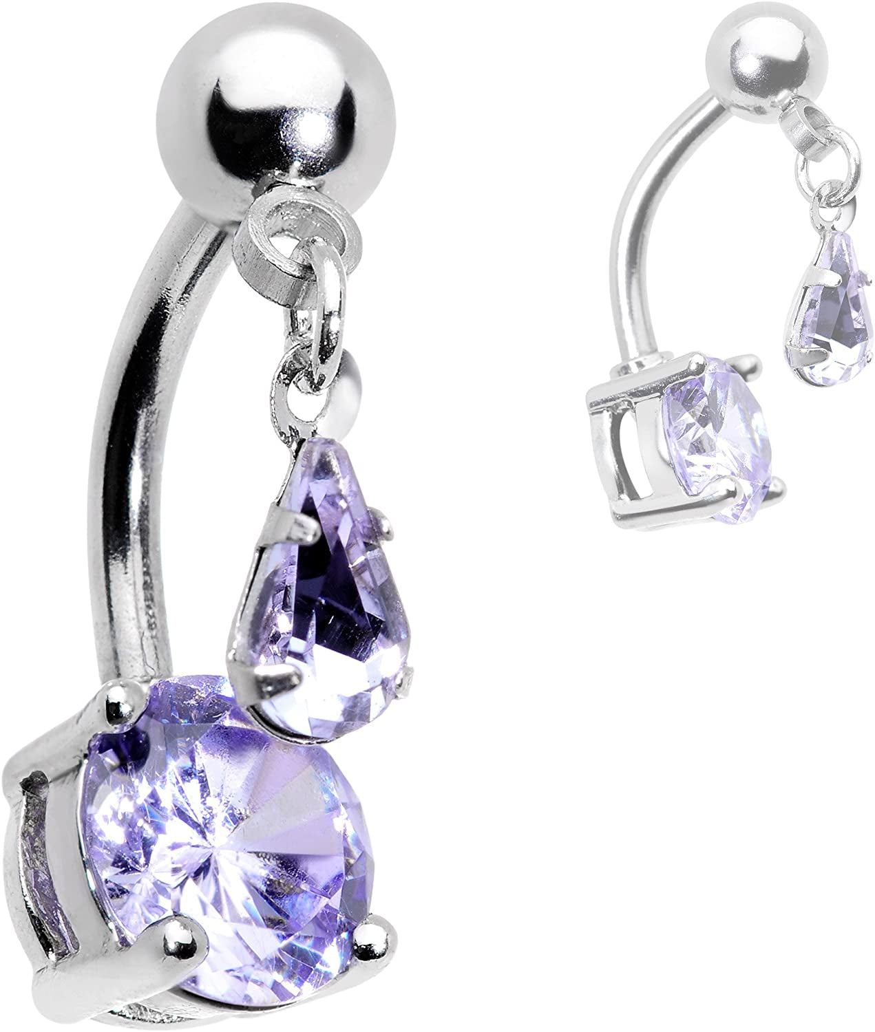 Body Candy Womens 3PCS Stainless Steel Top Mount Body Piercing Jewelry Dangle Belly Button Ring Apparel & Accessories > Jewelry > Rings Body Candy   