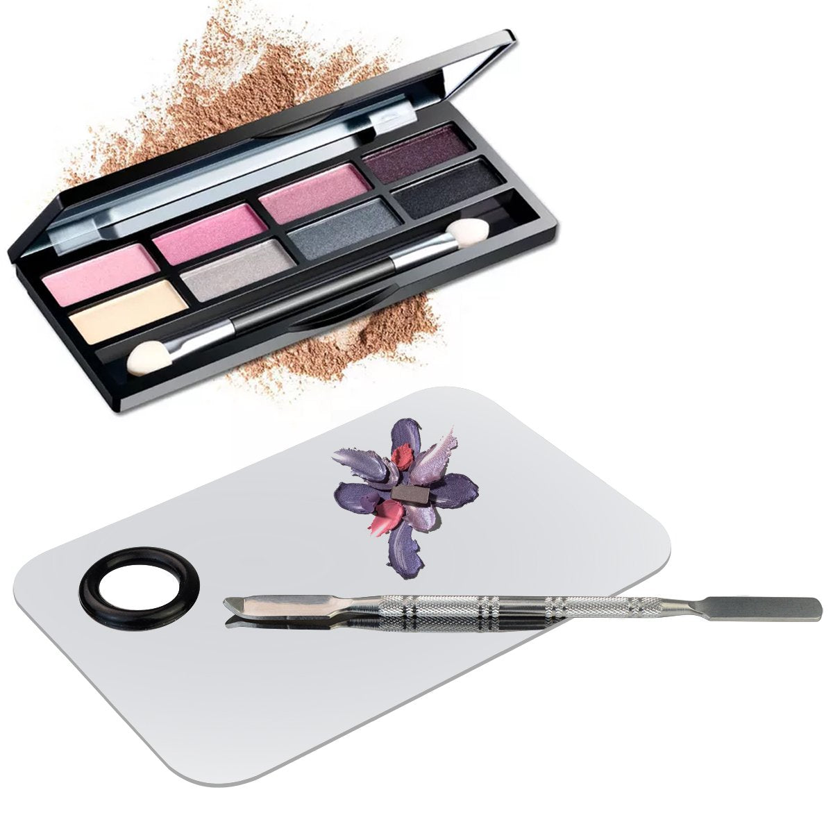 Obmwang 1Pcs Pro Stainless Steel Cosmetic Makeup Palette Spatula Tool for Nail Art Eye Shadow Eyelash Makeup Professional Pigment Blending Lightweight 5.9 X 3.9 Inches Health & Beauty > Personal Care > Cosmetics > Cosmetic Tools > Makeup Tools obmwang   