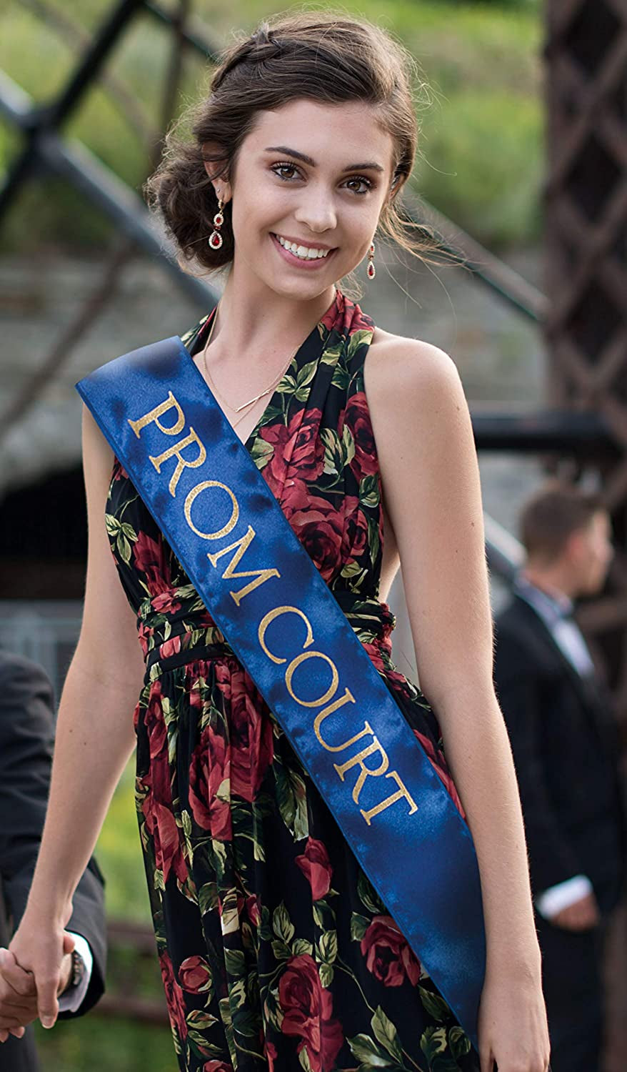 Blue Prom Court Sash, Gold Imprint, Pack of 2 Apparel & Accessories > Clothing Accessories > Sashes Anderson's   