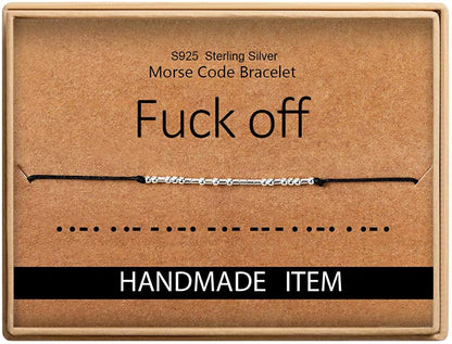 Inspirational Gifts for Women Morse Code Bracelets for Women Funny Bracelet for Friend Funny Christmas Gift for Women Apparel & Accessories > Jewelry > Bracelets Monily 01-F**k off  