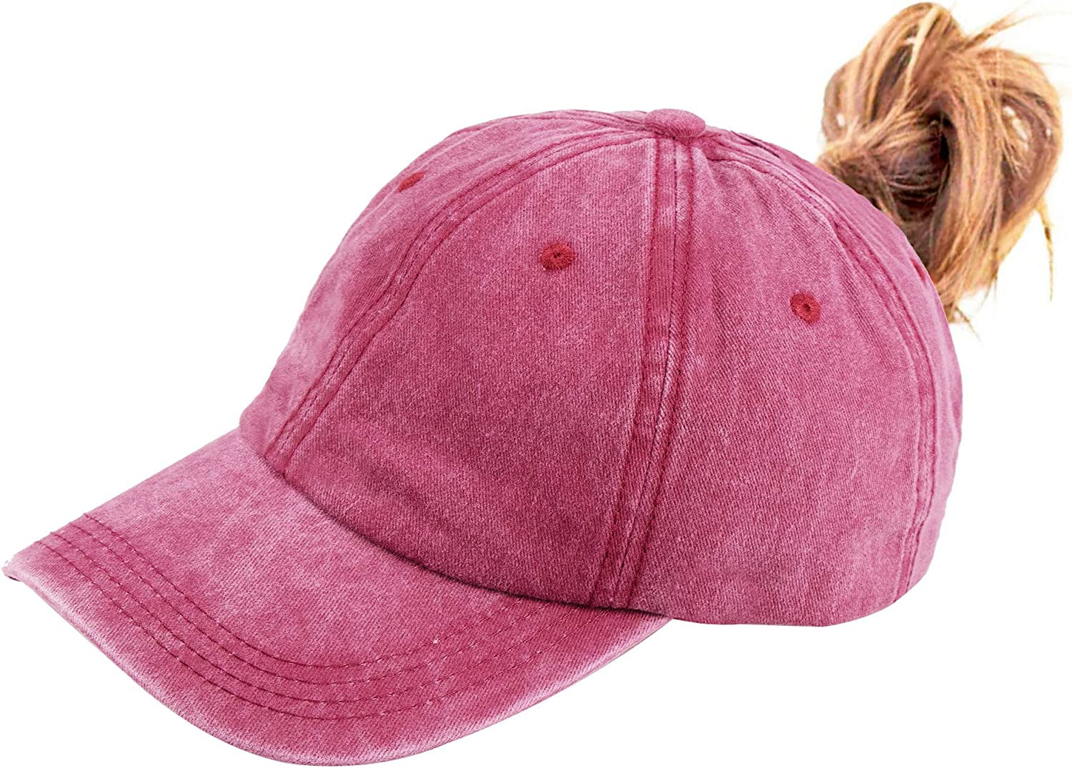 Eohak Ponytail Baseball Hat Distressed Retro Washed Womens Twill Apparel & Accessories > Clothing Accessories > Hats Eohak   