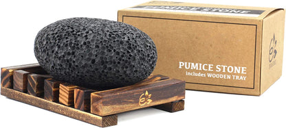Evolatree Pumice Stone for Feet - Lava Foot Scrub, Cleaning & Exfoliating Dead Skin, Corn & Callus Remover for Hands Heels - Shower Bath Foot Scrubber & Scraper Pedicure Care W/ Bonus Wooden Soap Tray Health & Beauty > Personal Care > Foot Care Evolatree   