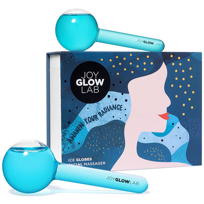 Facial Ice Globes - Massaging Ice Globes for Face with Removable Rubber Grips - Excellent Tool to Reduce Puffiness, Redness, Dark Circles, Tighten Skin, Smooth Wrinkles & Boost Circulation - 2 Pack Health & Beauty > Personal Care > Cosmetics > Cosmetic Tools > Skin Care Tools Joy Glow Lab   