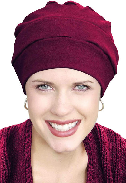 Headcovers Unlimited Three Seam Turban - 100% Cotton Hat Apparel & Accessories > Clothing Accessories > Headwear Headcovers Unlimited Burgundy Wine One Size 