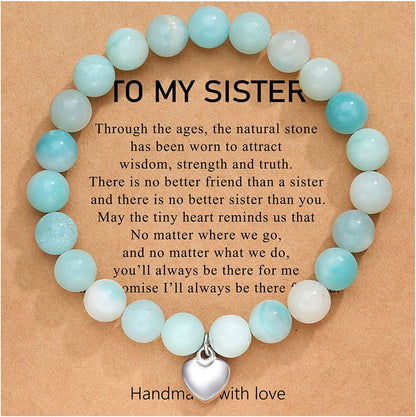 UNGENT THEM Sister/Sister in Law/Unbiological Sister/Big Sister/Best Friend/Friendship Bracelets for Women Birthday Christmas Valentine'S Day Gifts Apparel & Accessories > Jewelry > Bracelets UNGENT THEM Sister-Light green  