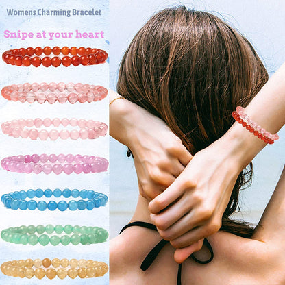 SONNYX 14Pcs 6Mm Semi Precious Gemstone Beaded Bracelets for Women Men Tiny Crushed Stone Crystal Bracelet Stretch Bead Bracelet Unisex Jewelry Apparel & Accessories > Jewelry > Bracelets SONNYX   