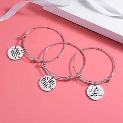 Pack of 3 Teacher Bangles Gifts for Teacher Open School Gifts for Teachers Thank You Bangle Bracelets Apparel & Accessories > Jewelry > Bracelets Nzztont   
