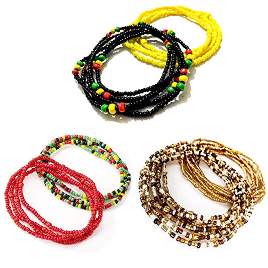 Tuoshei 6 Piece Waist Bead Se Belly Beads African Waist Bead Body Chains Beaded Belly Chain Bikini Jewelry for Woman Girl (6 PCS) (Style 1) Apparel & Accessories > Jewelry > Body Jewelry Tuoshei   