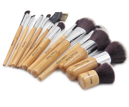 Emaxdesign 12 Pieces Makeup Brush Set Professional Bamboo Handle Premium Synthetic Kabuki Foundation Blending Blush Concealer Eye Face Liquid Powder Cream Cosmetics Brushes Kit with Bag Health & Beauty > Personal Care > Cosmetics > Cosmetic Tools > Makeup Tools EmaxDesign   