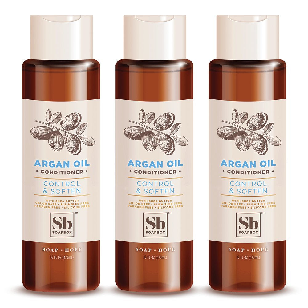 Soapbox Soap Hair Conditioner, Hydrating & Detangling Conditioner W/Vitamin E, Shea Butter & Activated Charcoal- Sulfate, Paraben & Silicone Free Vegan Hair Care for Dry Hair - 16Oz Pack of 3 Health & Beauty > Personal Care > Hair Care Soapbox Argan Oil with Shea Butter 16 Fl Oz (Pack of 3) 