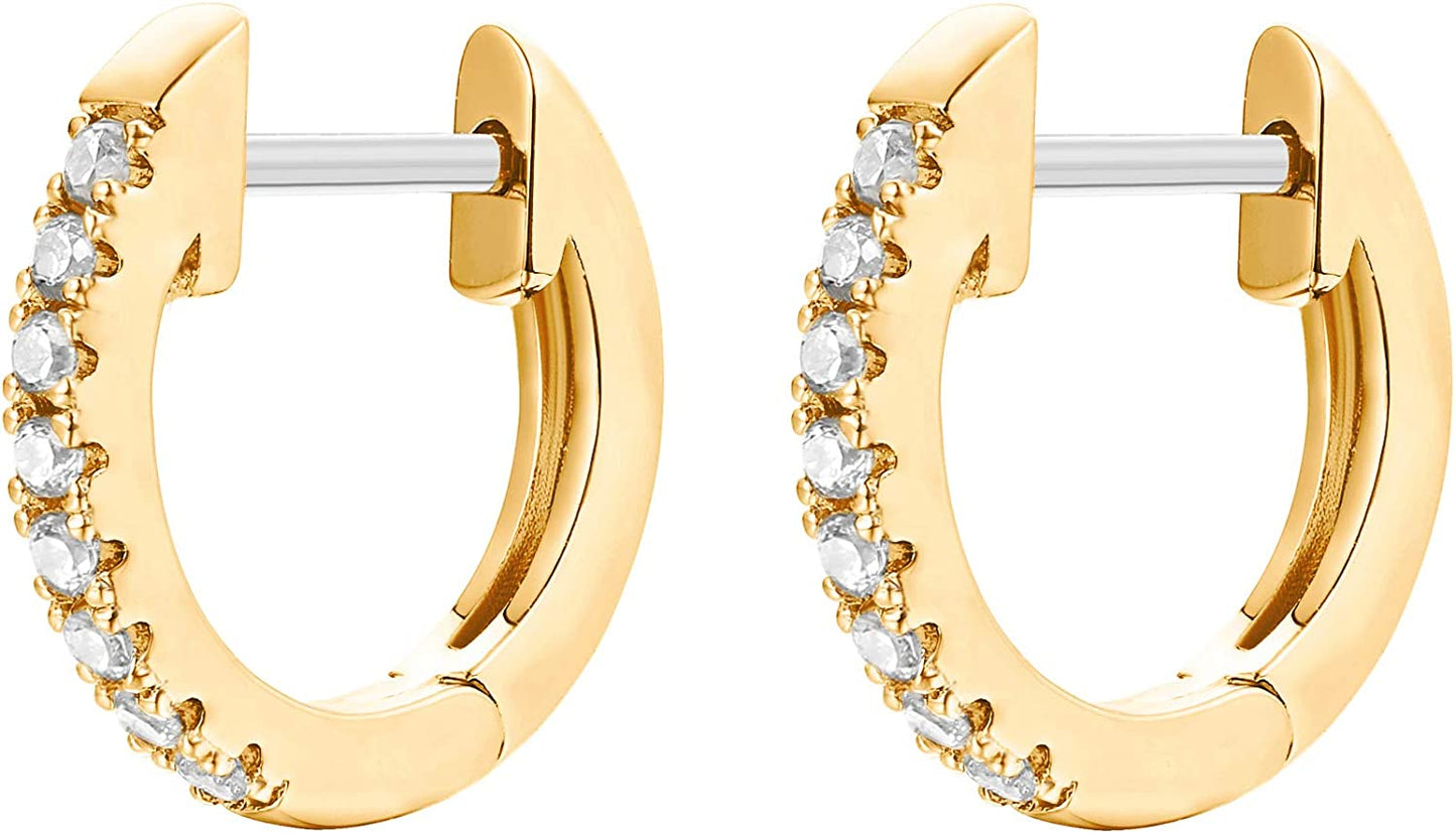 PAVOI 14K Gold Plated Cubic Zirconia Cuff Earrings Huggie Stud Apparel & Accessories > Jewelry > Earrings PAVOI   