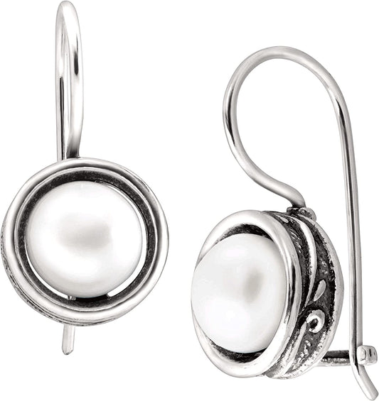 Silpada Pearl Drop Earrings for Women, Freshwater Cultured Pearl.925 Sterling Silver, Jewelry Gift Ideas, Modern Fairytale', 8Mm Apparel & Accessories > Jewelry > Earrings Silpada   