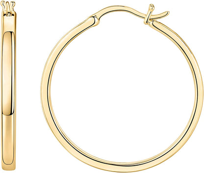 PAVOI 14K Gold Plated 925 Sterling Silver Post Lightweight Hoops | 20Mm - 30Mm | Gold Hoop Earrings for Women Apparel & Accessories > Jewelry > Earrings PAVOI Vermeil - Yellow 30.0 Millimeters 