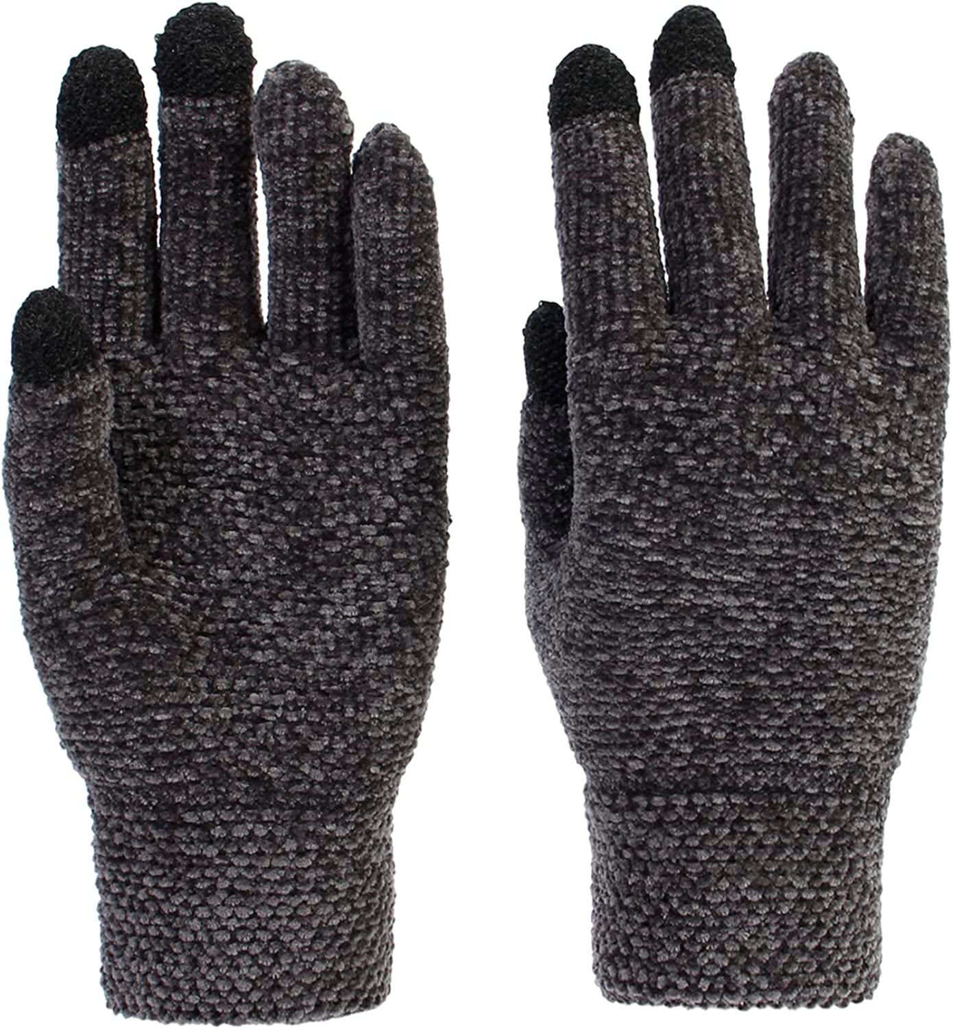 Women Winter Warm Touch Screen Gloves Knitted Soft Elastic Thick Gloves for Clod Weather Apparel & Accessories > Clothing Accessories > Gloves & Mittens Muryobao Z-dark Grey  