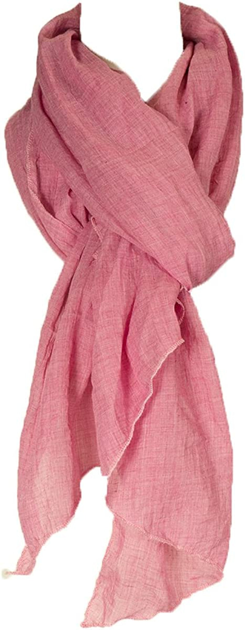 Cotton Solid Color Wrinkle Linen Scarf, Fashion Scarf, Multi Color, Beach Scarf Apparel & Accessories > Clothing Accessories > Scarves & Shawls Aleena Rapture Rose One Size 