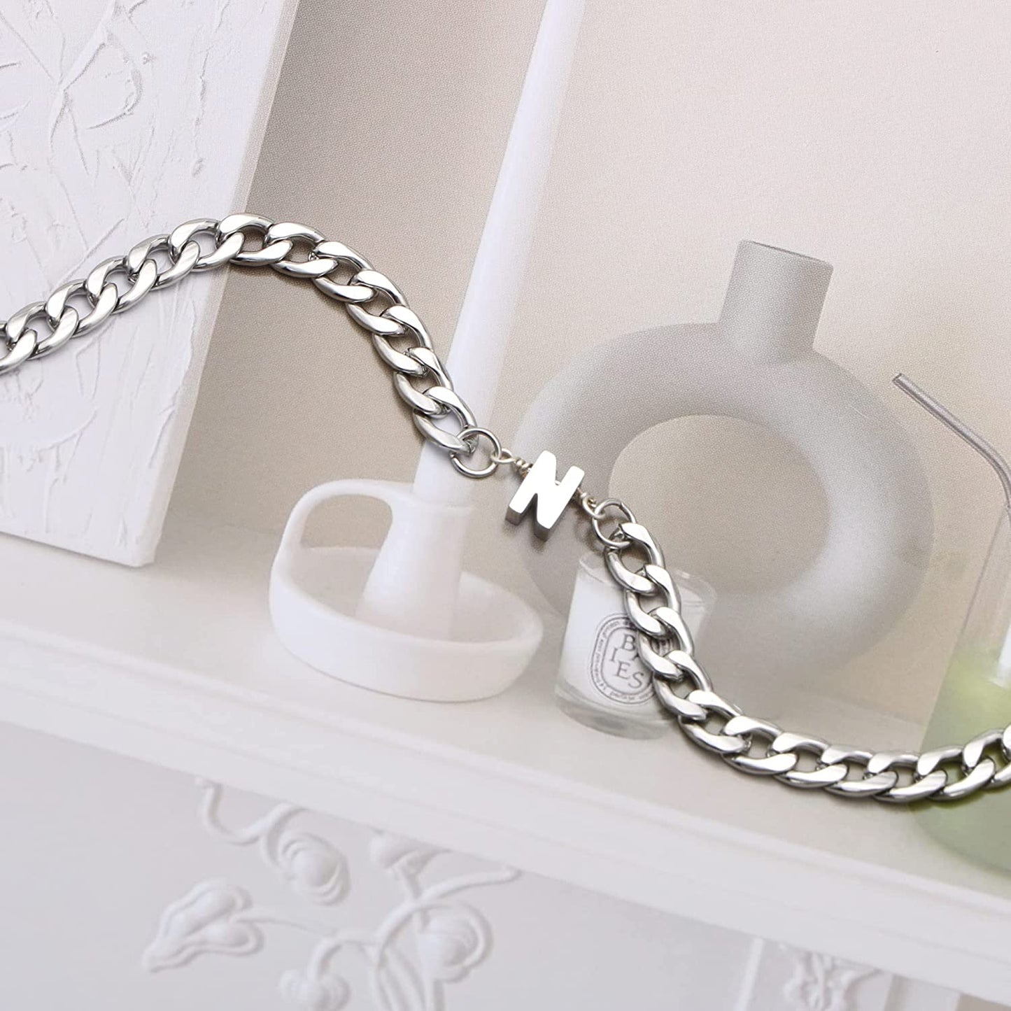 Silver Anklet Initial Ankle Bracelets for Women Teen Girls Figaro Chain Personalized Birthday Gifts for Women Summer Gift Beach Jewelry Anklet for Women Letter A-Z Jewelry Apparel & Accessories > Jewelry > Anklets JoycuFF   