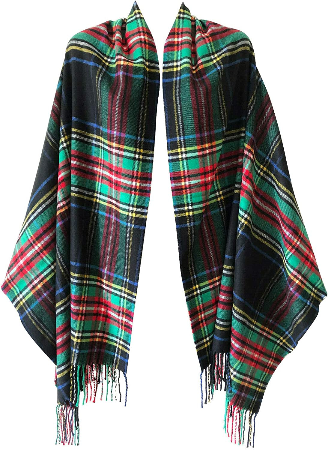 Women Oversized Scottish Clan Tartan Plaid Cashmere Feel Shawl Wrap Winter Scarf Apparel & Accessories > Clothing Accessories > Scarves & Shawls NY GOLDEN FASHION   