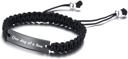 VNOX Personalized Inspirational Bracelet for Women Men - Engarved Handmade Rope Adjustable Bracelet Encouragement Motivational Gift Apparel & Accessories > Jewelry > Bracelets VNOX Jewelry   