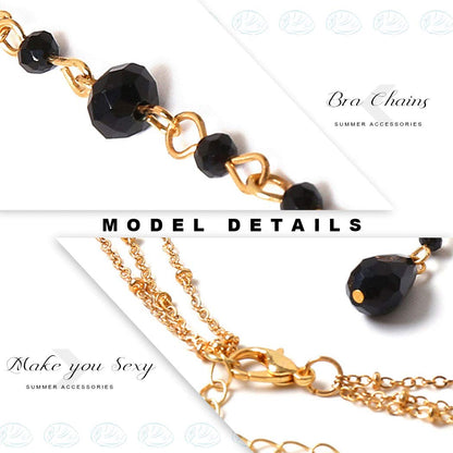 Cosydays Sexy Belly Chain Gold Rhinestone Harness Body Chain Beach Bikini Chains Waist Nightclub Body Chain Jewelry for Women and Girls (A-Rhinestone) Apparel & Accessories > Jewelry > Body Jewelry COSYDAYS   