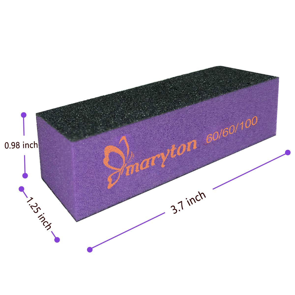 Maryton Nail Buffer Sanding Block Polisher Buffing File 60/100 Grit for Acrylic Nail Art Kit Manicure Tools 10 PCS (Black Purple) Health & Beauty > Personal Care > Cosmetics > Cosmetic Tools > Nail Tools MARYTON   