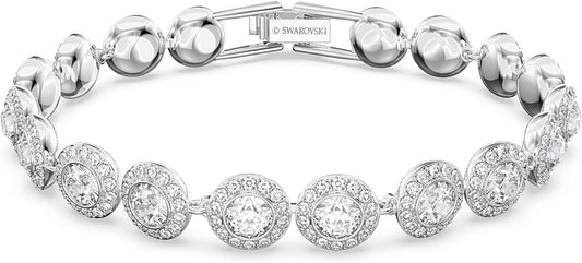 Swarovski Angelic Crystal Jewelry Collection, Rhodium Tone Finish, Blue Crystal, Pink Crystal, Clear Crystal Apparel & Accessories > Jewelry > Bracelets SWAROVSKI Tennis Bracelet  