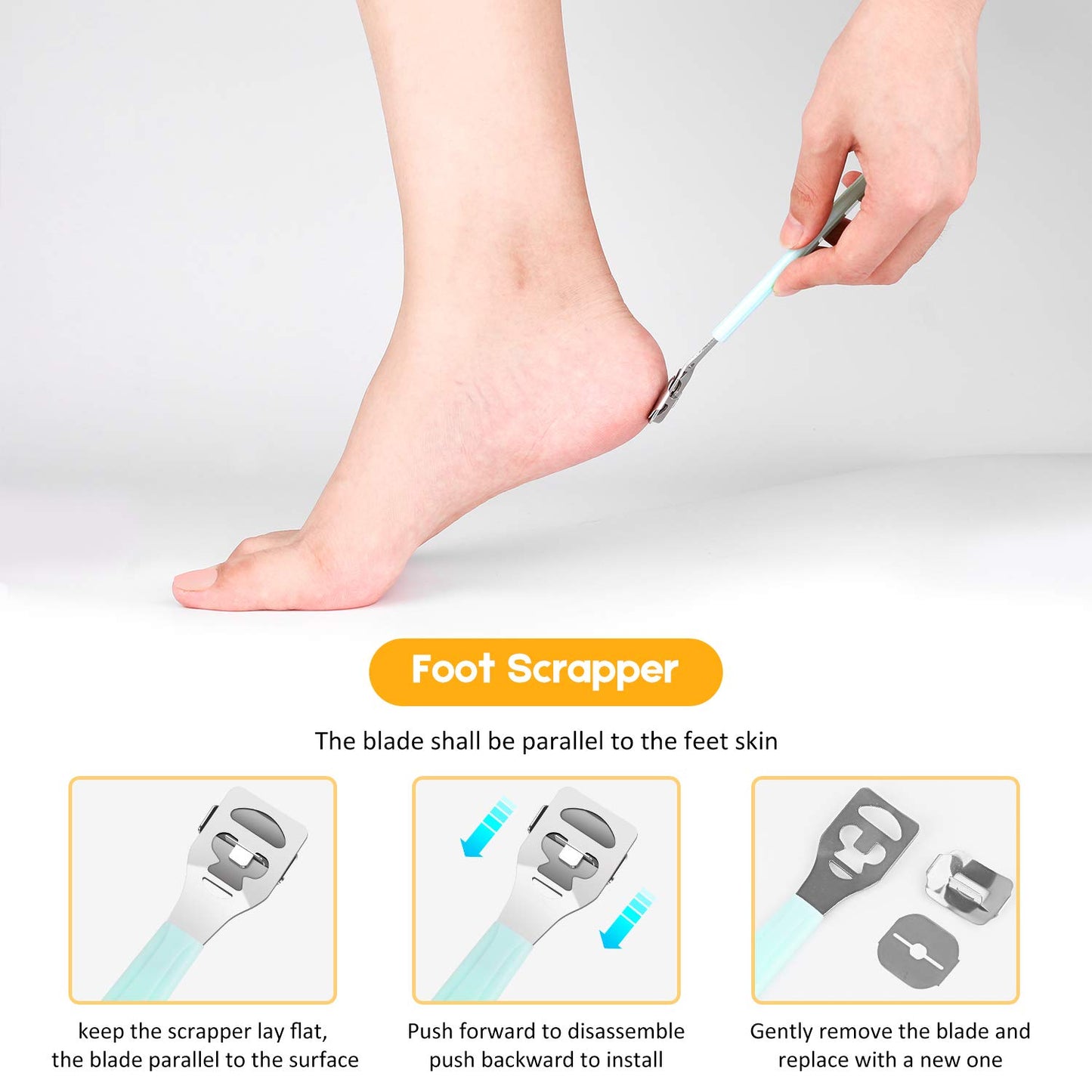 Pedicure Foot File Tools Kit - Professional Feet Corns Callus Remover Shaver Hard Dead Skin Removal Double-Sided Home Professional Wet Dry Use Best Gift for Family Friends Men Women Foot Care Set Health & Beauty > Personal Care > Foot Care soulkoo   